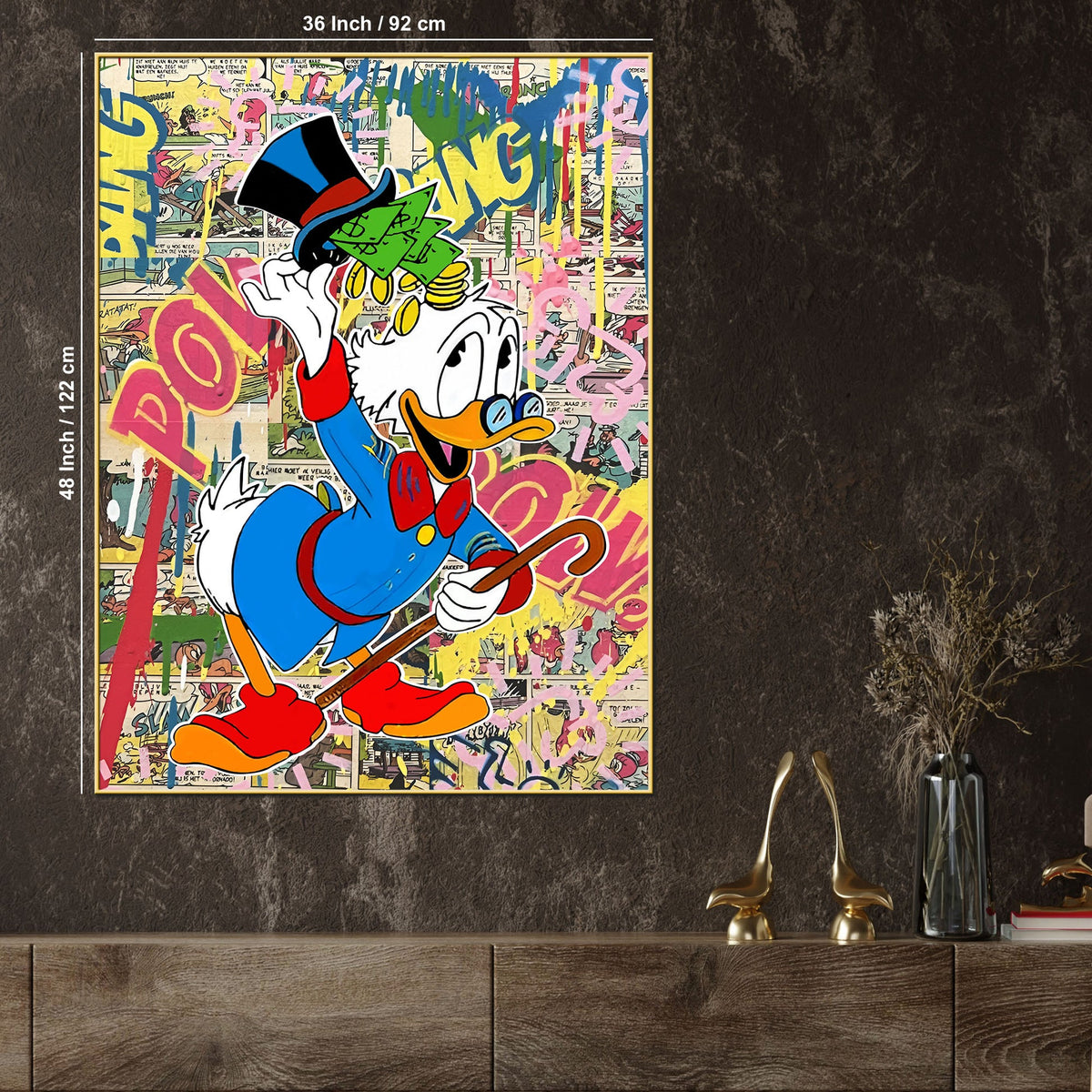 Richie Donald Duck Cartoon Cotton Canvas Wall Painting