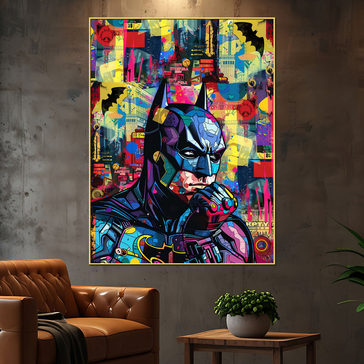 Saviour Of Gotham Pop Art Batman Cotton Canvas Wall Painting