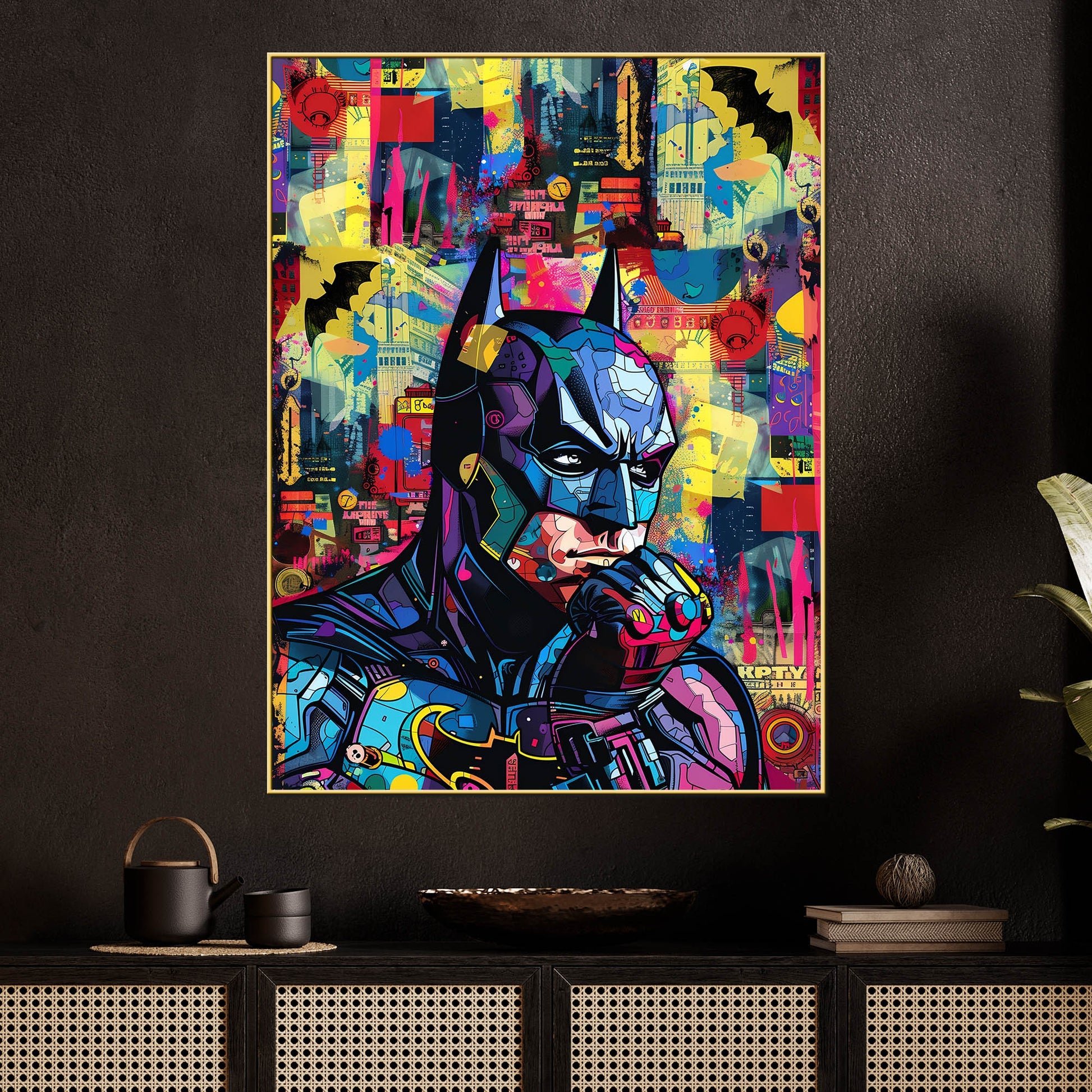 Saviour Of Gotham Pop Art Batman Cotton Canvas Wall Painting