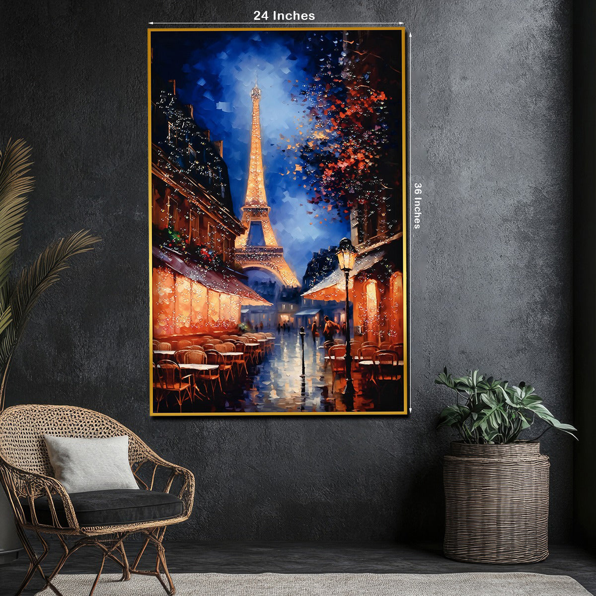 Street Of Glorious Paris Framed Crystal Glass Painting
