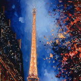 Street Of Glorious Paris Framed Crystal Glass Painting