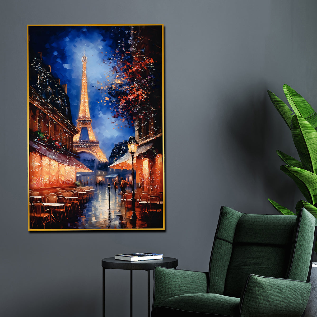 Street Of Glorious Paris Framed Crystal Glass Painting