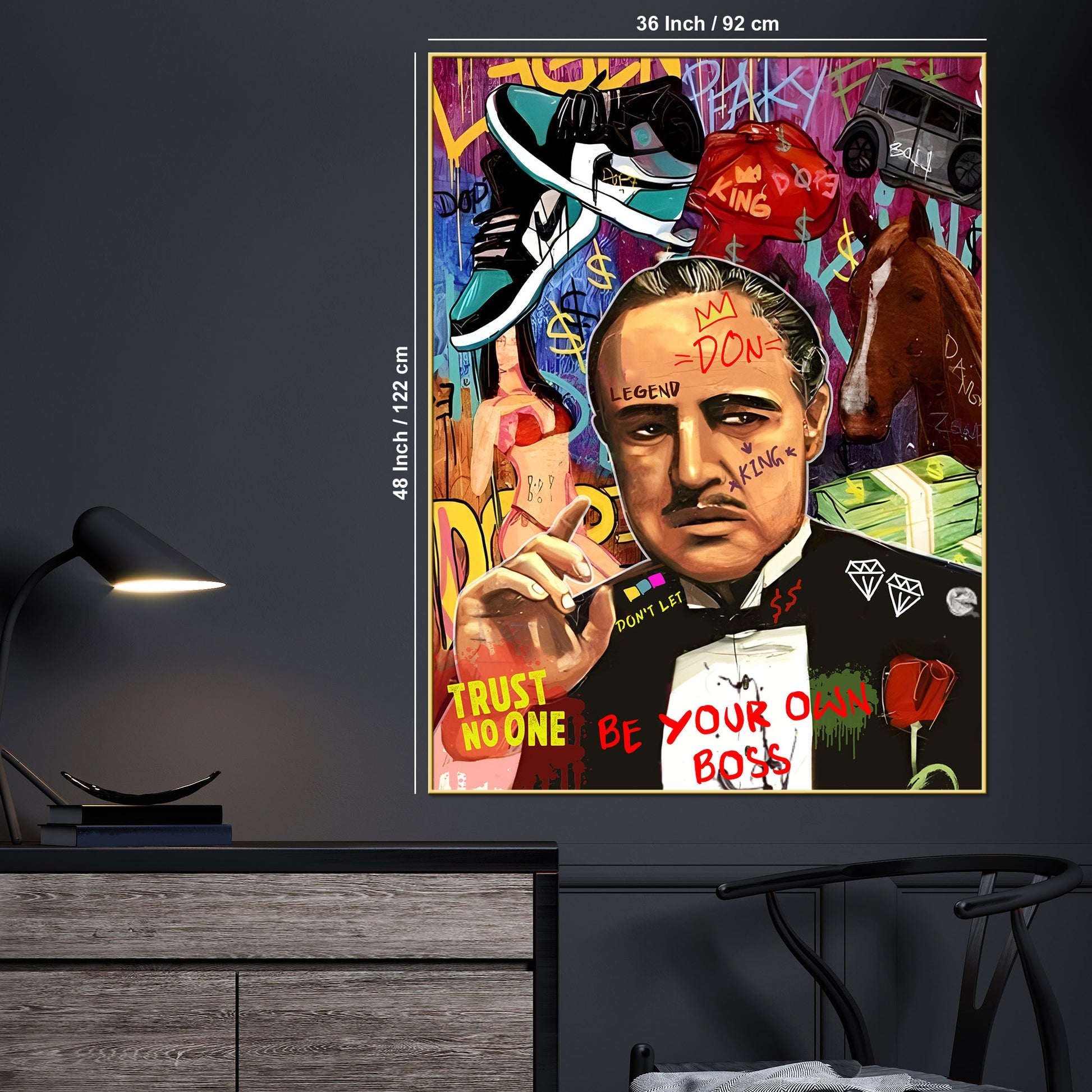 The Real Godfather Marlon Brando Cotton Canvas Wall Painting