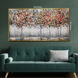 Tree Of Autumn Colors Framed Crystal Glass Painting