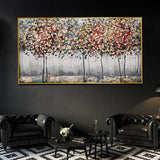 Tree Of Autumn Colors Framed Crystal Glass Painting