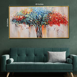 Tree Of Life In Seven Color Framed Crystal Glass Painting