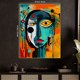 Vibrant Face Gen-Z Vivid Gaze Cotton Canvas Wall Painting