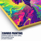 Vibrant Lone Samurai Colour Abstract Cotton Canvas Wall Painting