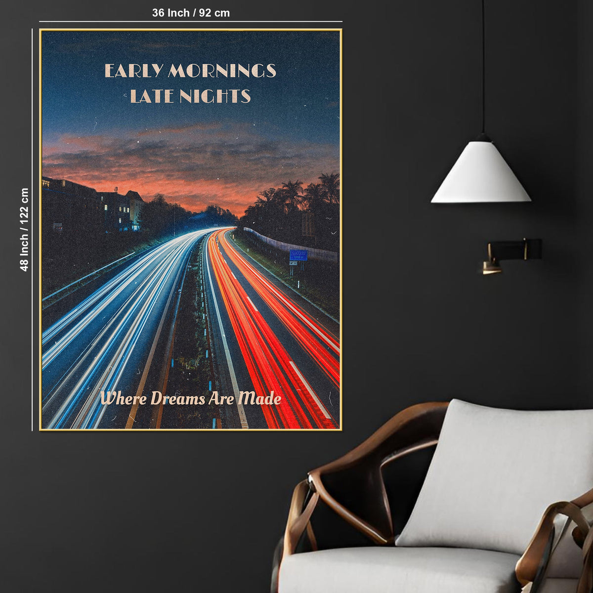 Where Dreams Are Made City Highway Cotton Canvas Wall Painting