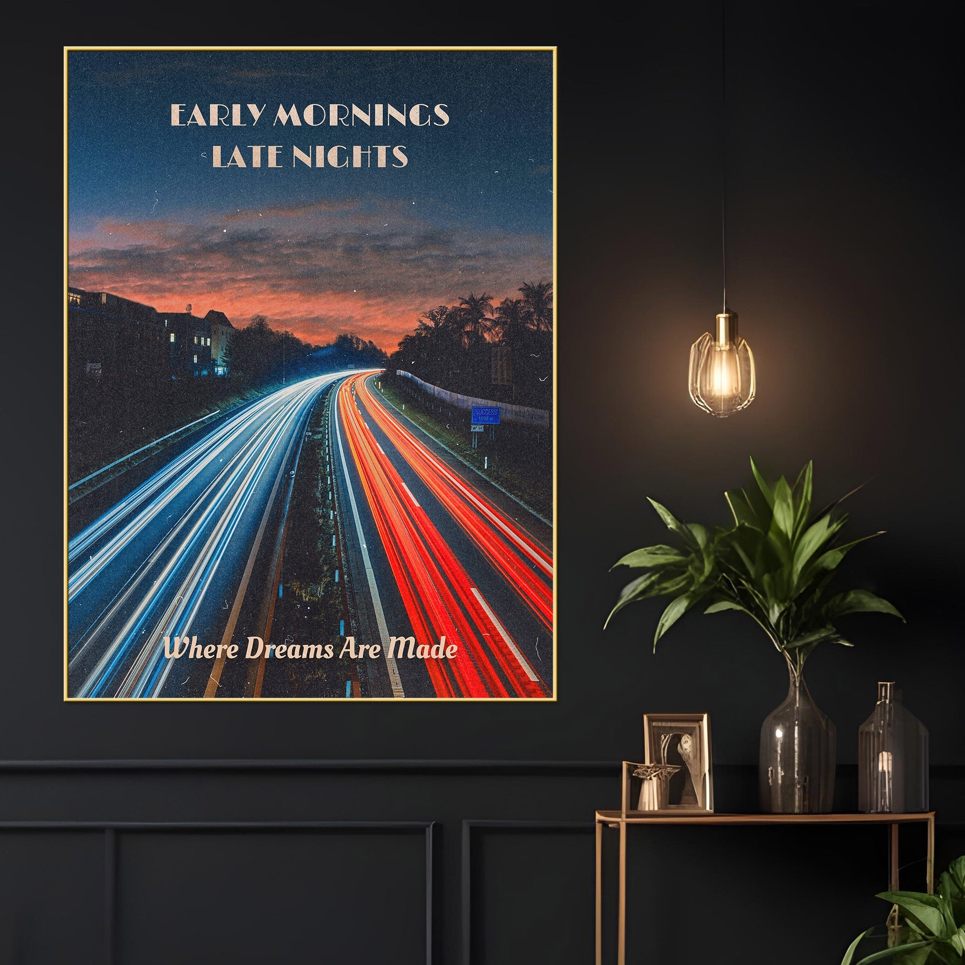 Where Dreams Are Made City Highway Cotton Canvas Wall Painting