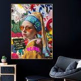 Woman With A Urban Pearl Cotton Canvas Wall Painting