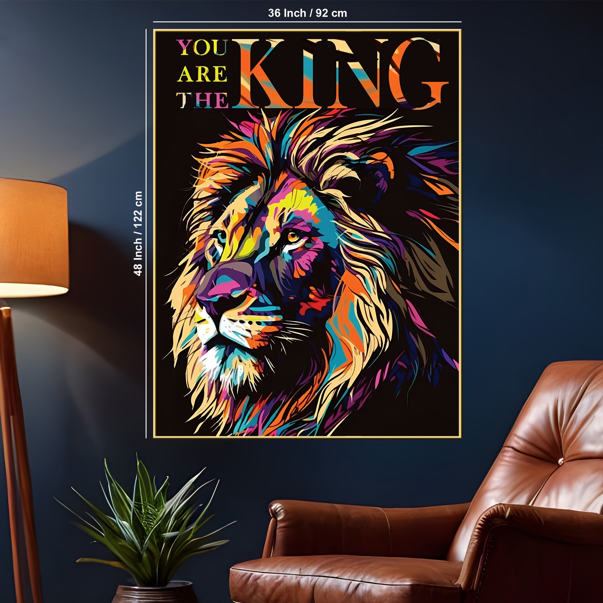 You Are The King Colour Abstract Cotton Canvas Wall Painting