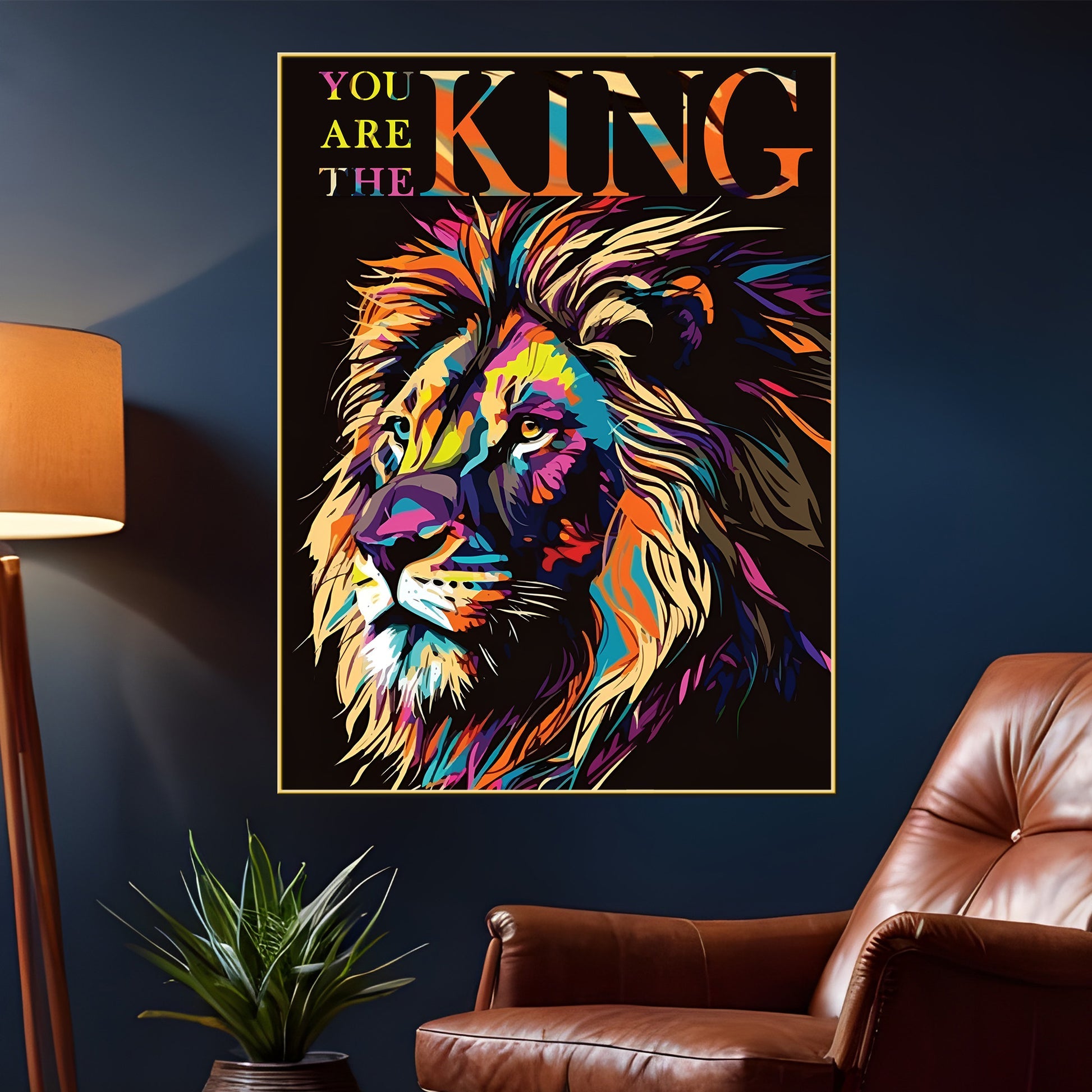 You Are The King Colour Abstract Cotton Canvas Wall Painting